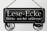 Blechschild Spruch 27x10cm Lese-Ecke bitte nicht stören Dekoration