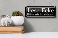 Blechschild Spruch 27x10cm Lese-Ecke bitte nicht stören Dekoration