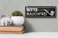 Blechschild Hinweis 27x10cm Bitte rauchfrei Dekoration