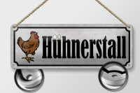 Blechschild Hinweis 27x10cm Hühnerstall Eier Huhn Dekoration