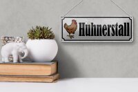 Blechschild Hinweis 27x10cm Hühnerstall Eier Huhn Dekoration