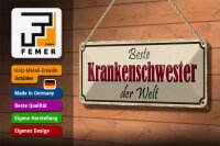 Blechschild Spruch 27x10cm beste Krankenschwester der Welt Dekoration