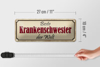 Blechschild Spruch 27x10cm beste Krankenschwester der Welt Dekoration
