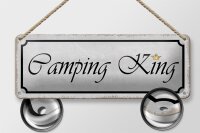 Blechschild Hinweis 27x10cm Camping King Dekoration
