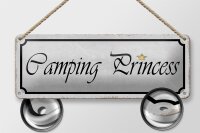 Blechschild Hinweis 27x10cm Camping Princess Dekoration