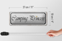 Blechschild Hinweis 27x10cm Camping Princess Dekoration
