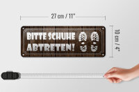 Blechschild Spruch 27x10cm bitte Schuhe abtreten Dekoration