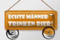 Blechschild Spruch 27x10cm echte Männer trinken Bier Dekoration