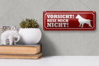 Blechschild Hinweis 27x10cm Hund Vorsicht reiz mich nicht Dekoration