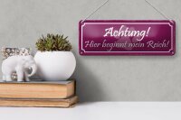 Blechschild Hinweis 27x10cm Hund hier beginnt mein Reich Dekoration