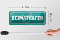 Blechschild Hinweis 27x10cm Heimathafen Anker blaues Schild