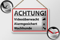 Blechschild Hinweis 18x12cm Achtung Videoüberwacht...