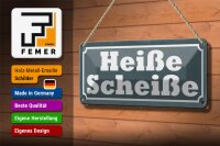 Blechschild Spruch 27x10cm heiße Scheiße Dekoration