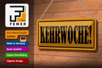 Blechschild Hinweis 27x10cm Kehrwoche Dekoration