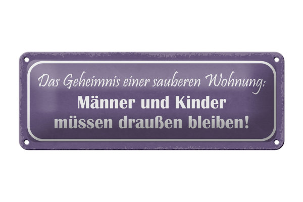 Blechschild Spruch 27x10cm Männer Kinder müssen draußen bleiben