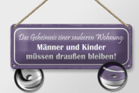 Blechschild Spruch 27x10cm Männer Kinder müssen draußen bleiben