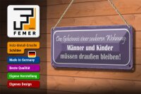Blechschild Spruch 27x10cm Männer Kinder müssen draußen bleiben