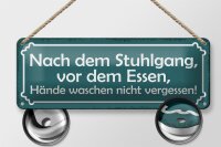 Blechschild Spruch 27x10cm Hände waschen nicht vergessen Dekoration
