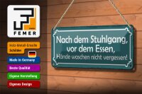 Blechschild Spruch 27x10cm Hände waschen nicht vergessen Dekoration