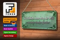 Blechschild Spruch 27x10cm sei fröhlich Welt bunter Garten Dekoration