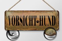 Blechschild Hinweis 27x10cm Vorsicht Hund Dekoration