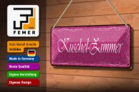 Blechschild Hinweis 27x10cm Kuschel-Zimmer Dekoration