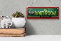 Blechschild Hinweis 27x10cm the Dart Room welcome Friends Dekoration