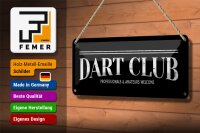 Blechschild Hinweis 27x10cm the Dart Club Amateurs welcome Dekoration