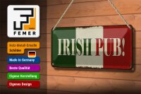 Blechschild Hinweis 27x10cm Irish Pub Kneipe Dekoration