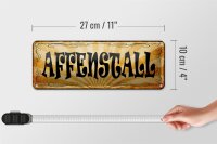 Blechschild Hinweis 27x10cm Affenstall Dekoration