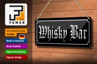 Blechschild Hinweis 27x10cm Whisky Bar Kneipe Dekoration