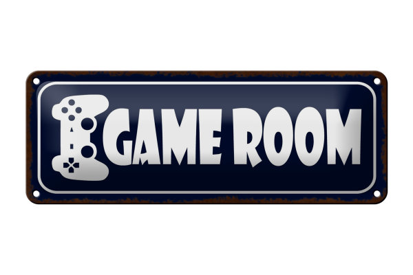 Blechschild Hinweis 27x10 cm Game Room Dekoration