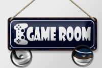Blechschild Hinweis 27x10 cm Game Room Dekoration