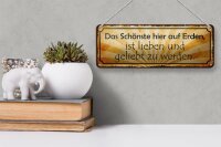 Blechschild Spruch 27x10cm schönste lieben geliebt werden Dekoration