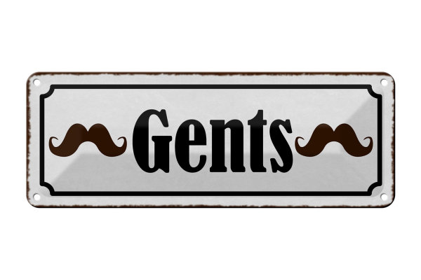 Blechschild Hinweis 27x10cm Gents Männer Dekoration