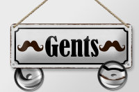 Blechschild Hinweis 27x10cm Gents Männer Dekoration