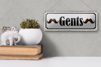 Blechschild Hinweis 27x10cm Gents Männer Dekoration