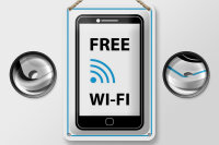 Blechschild Hinweis 12x18cm Free WI-FI (Handy)