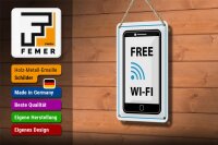 Blechschild Hinweis 12x18cm Free WI-FI (Handy)