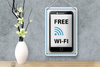 Blechschild Hinweis 12x18cm Free WI-FI (Handy)