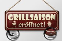 Blechschild Hinweis 27x10cm Grillsaison eröffnet...