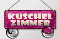 Blechschild HInweis 27x10cm Kuschelzimmer Dekoration