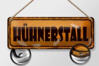 Blechschild Hinweis 27x10cm Hühnerstall Dekoration