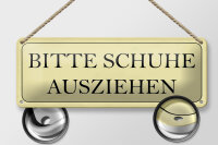 Blechschild Hinweis 27x10cm bitte Schuhe ausziehen Dekoration
