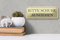 Blechschild Hinweis 27x10cm bitte Schuhe ausziehen Dekoration