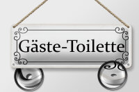 Blechschild Hinweis 27x10cm Gäste-Toilette Dekoration