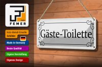 Blechschild Hinweis 27x10cm Gäste-Toilette Dekoration
