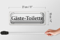 Blechschild Hinweis 27x10cm Gäste-Toilette Dekoration