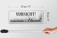 Blechschild Hinweis 27x10cm Vorsicht umwerfender Hund Dekoration