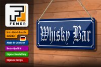 Blechschild Hinweis 27x10cm Whisky Bar Dekoration